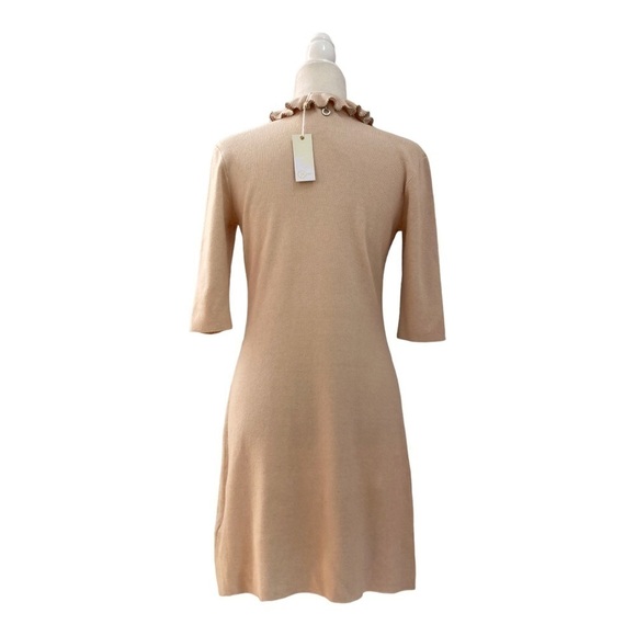 Relish Women's Sweater Dress Ribbed Knit  with Beaded Edge Ruffle Collar NWT - Picture 6 of 7